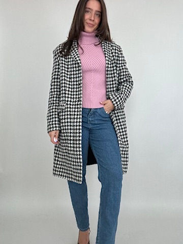 Thumbnail: B&W Houndstooth Button Up Coat