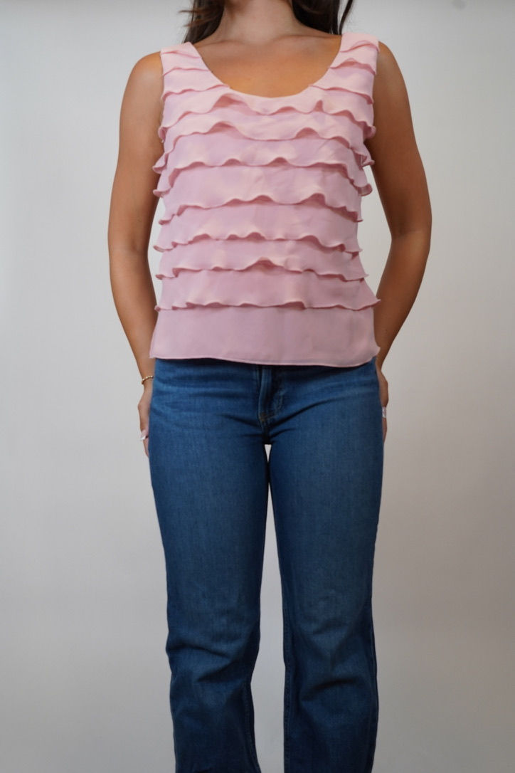 Thumbnail: Blush Pink Ruffled Tank
