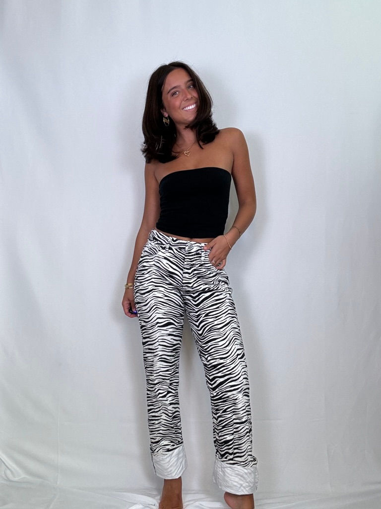 Thumbnail: Zara Zebra Print Denim