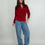 Thumbnail: Red Wrap Sweater Top