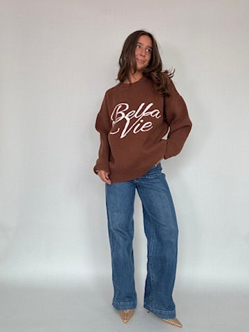 Thumbnail: Cozy Brown Knit Sweater