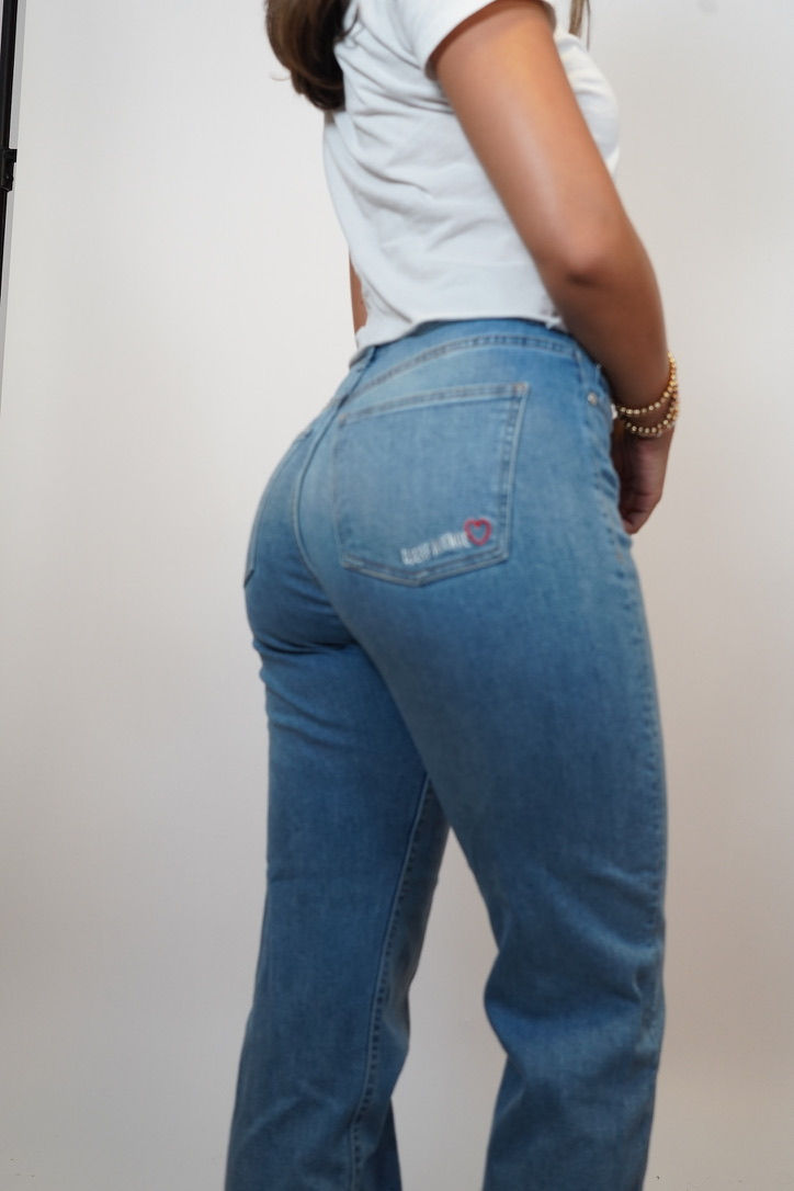 Thumbnail: Djerf Avenue Straight Leg Jeans