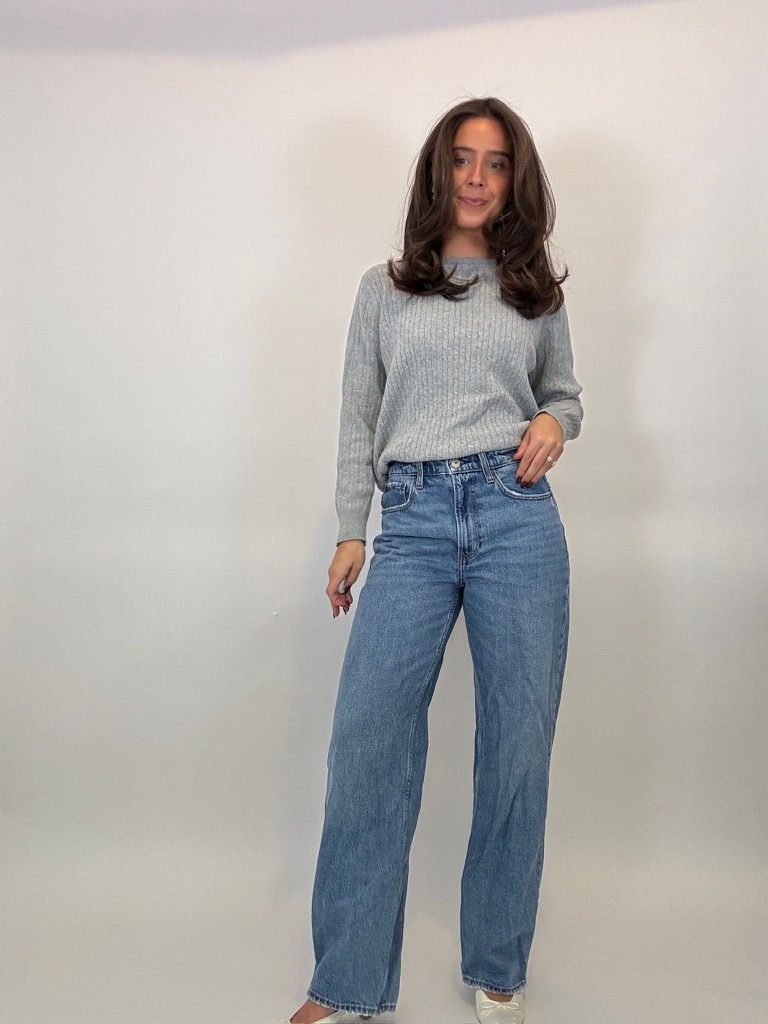Thumbnail: Grey Cableknit Sweater