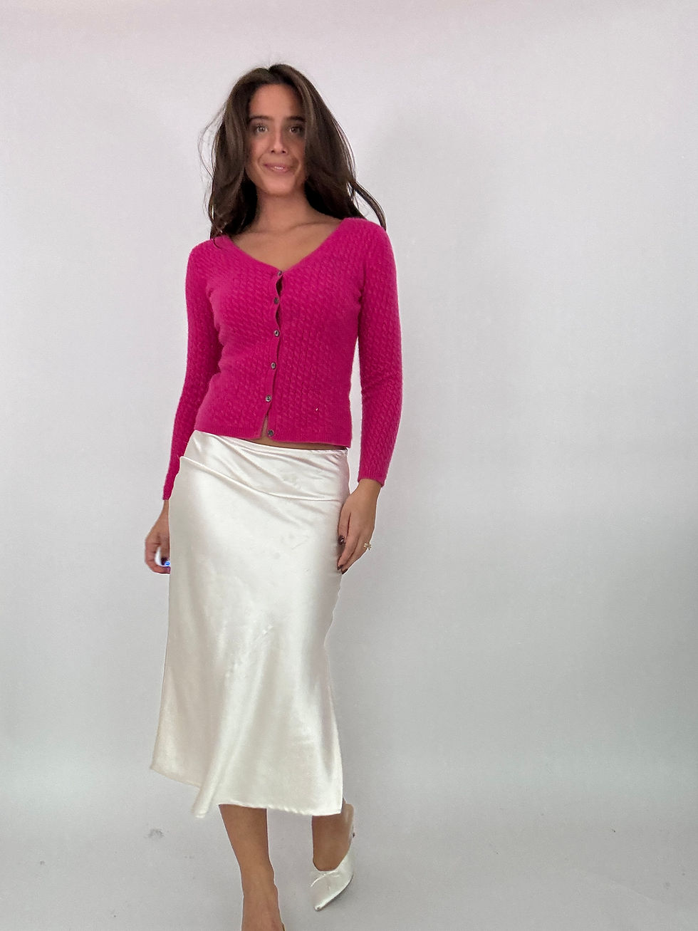 Thumbnail: Pacsun Champagne Satin Midi Skirt