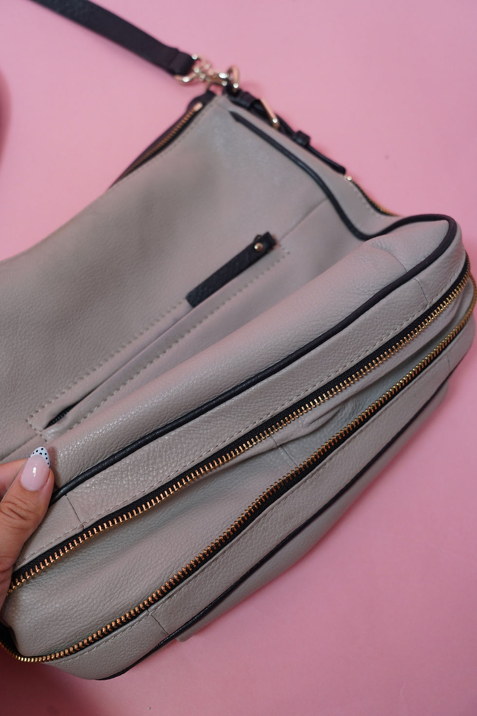 Thumbnail: Kate Spade Grey Leather Hobo Bag
