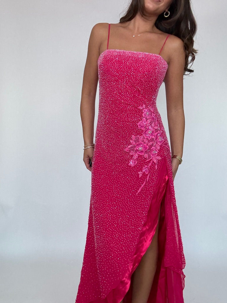 Thumbnail: Pink Beaded Floral Gown