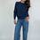 Thumbnail: Navy Cableknit Sweater