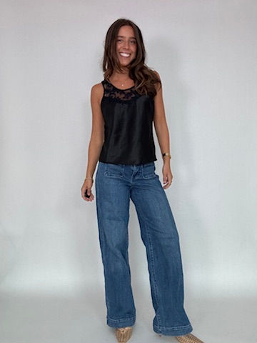Thumbnail: Vintage Black Silk Tank Top