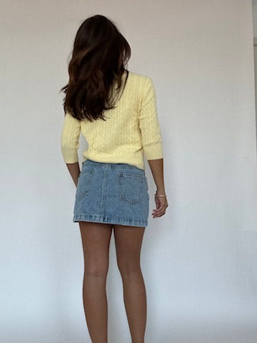 Thumbnail: Yellow Cableknit Cardigan