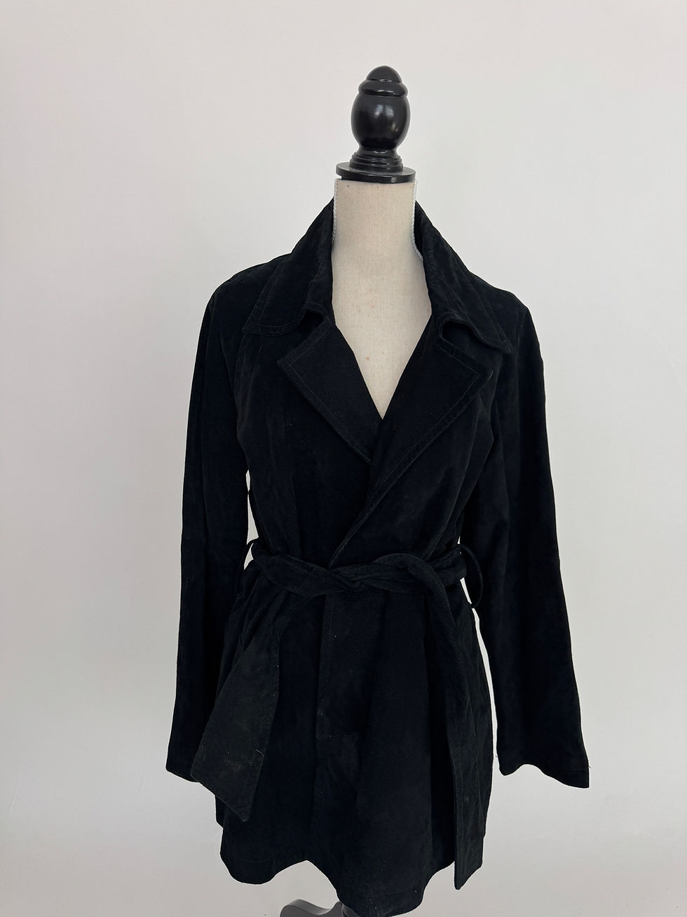Thumbnail: Black Suede Tie Coat