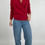 Thumbnail: Red Wrap Sweater Top