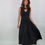 Thumbnail: Black Drop Waist Midi Dress
