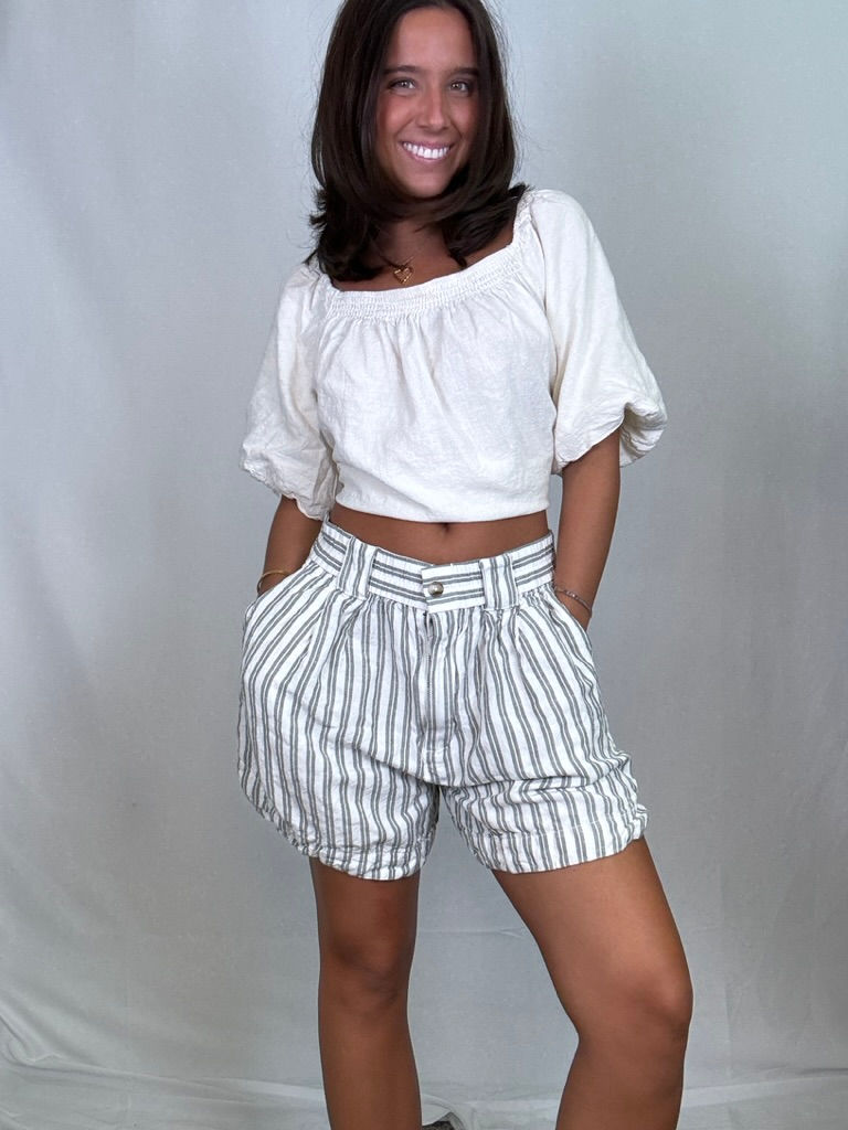 Madewell Striped Linen Shorts