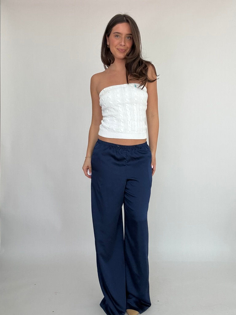 Thumbnail: Navy Silk Lounge Pants