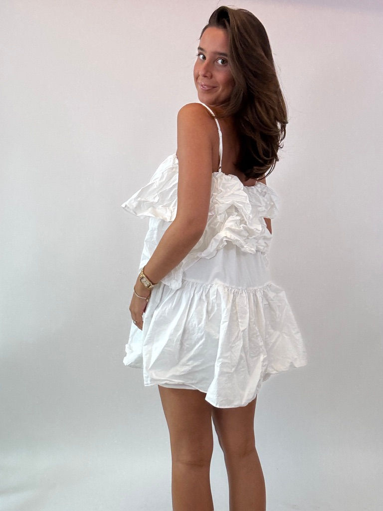 Thumbnail: White Ruffled Mini Dress