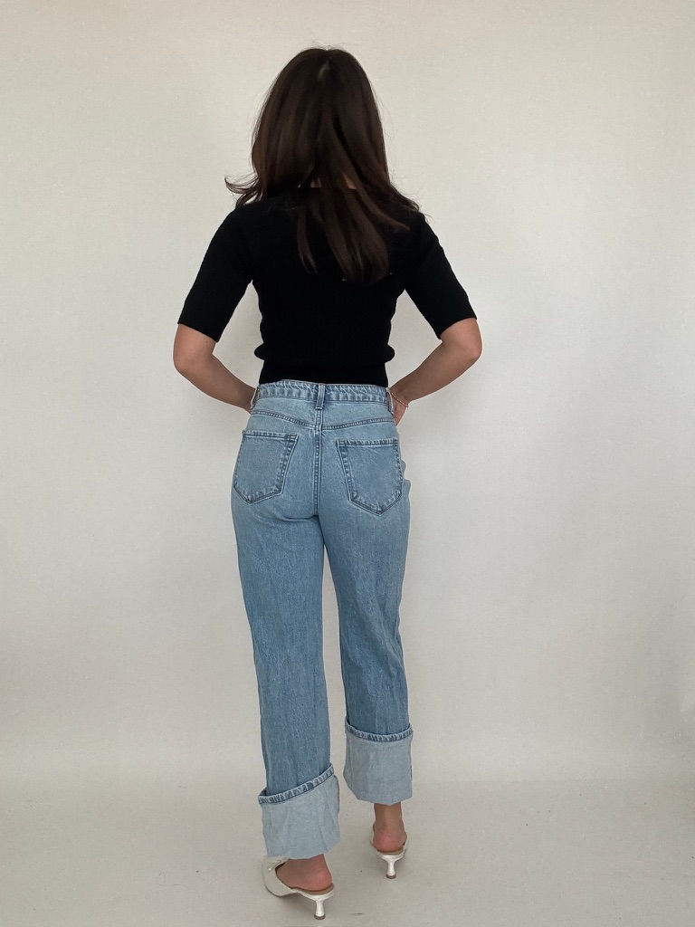 Thumbnail: Lulu's Cuffed Lightwash Jeans