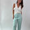 Thumbnail: Vintage Blue Patterned Trousers