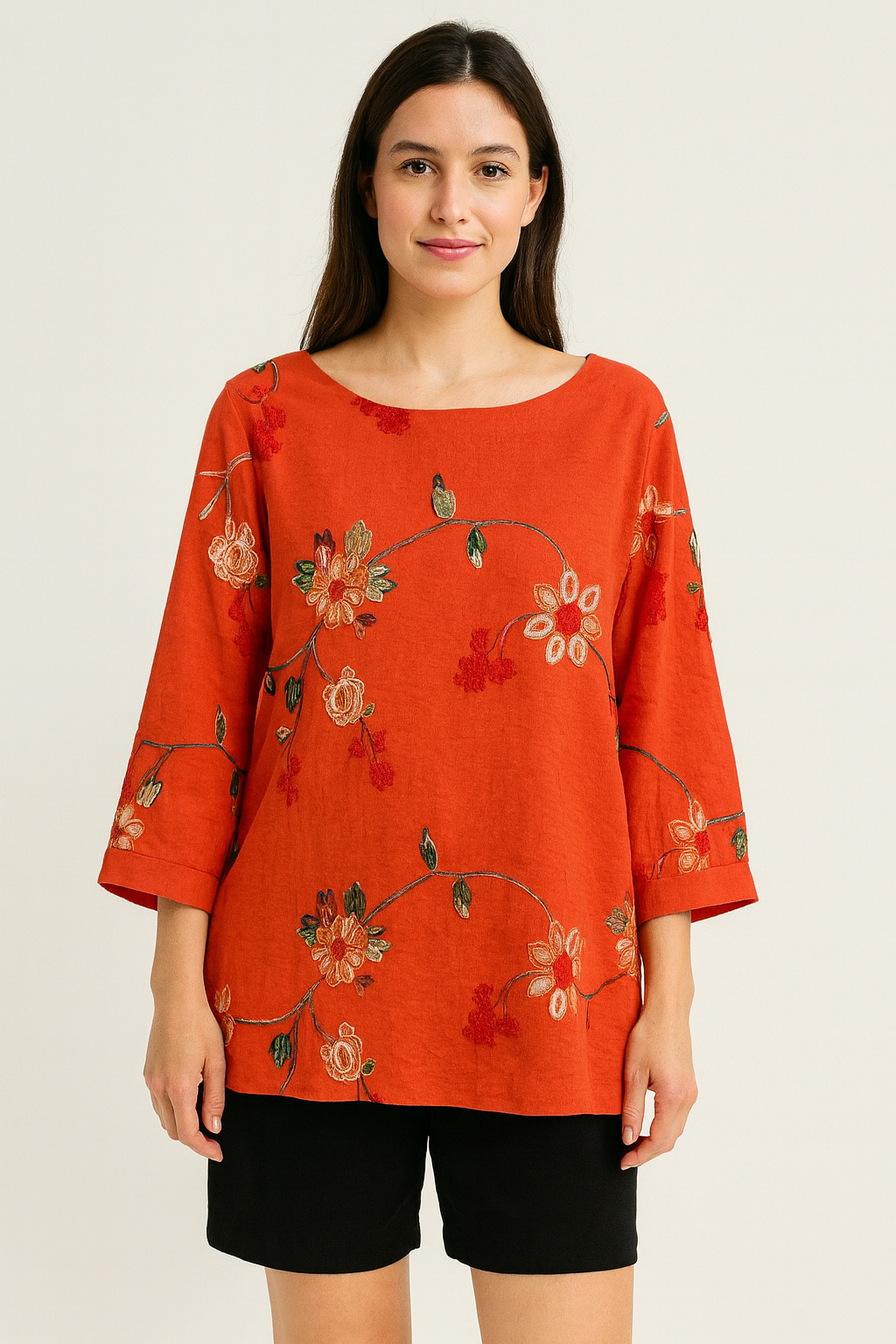 Floral Orange Top - Bust 40