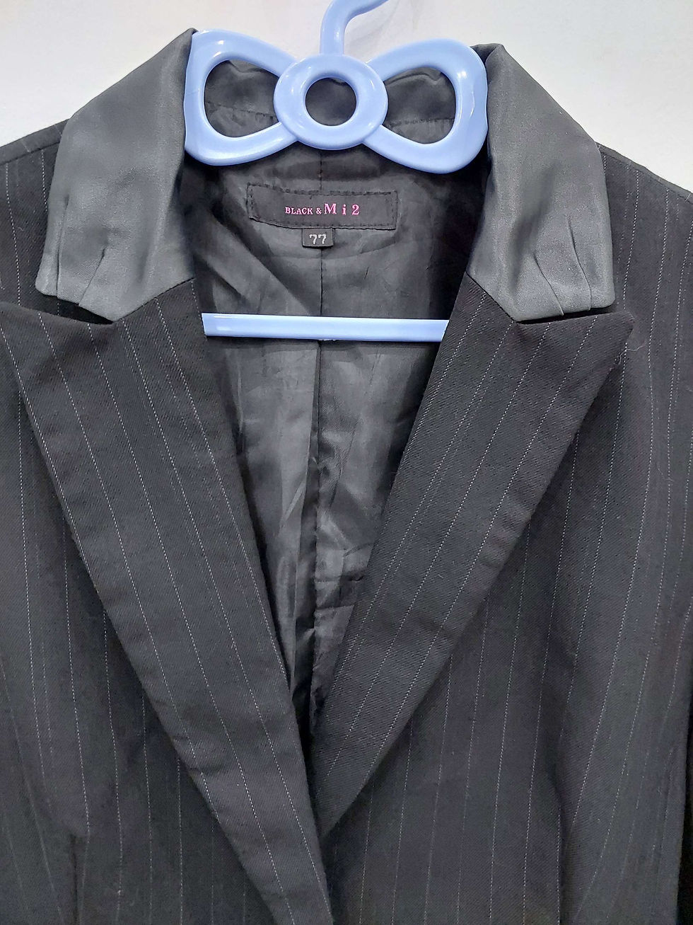 Thumbnail: Pinstripe Black Blazer for women in Bust size 37