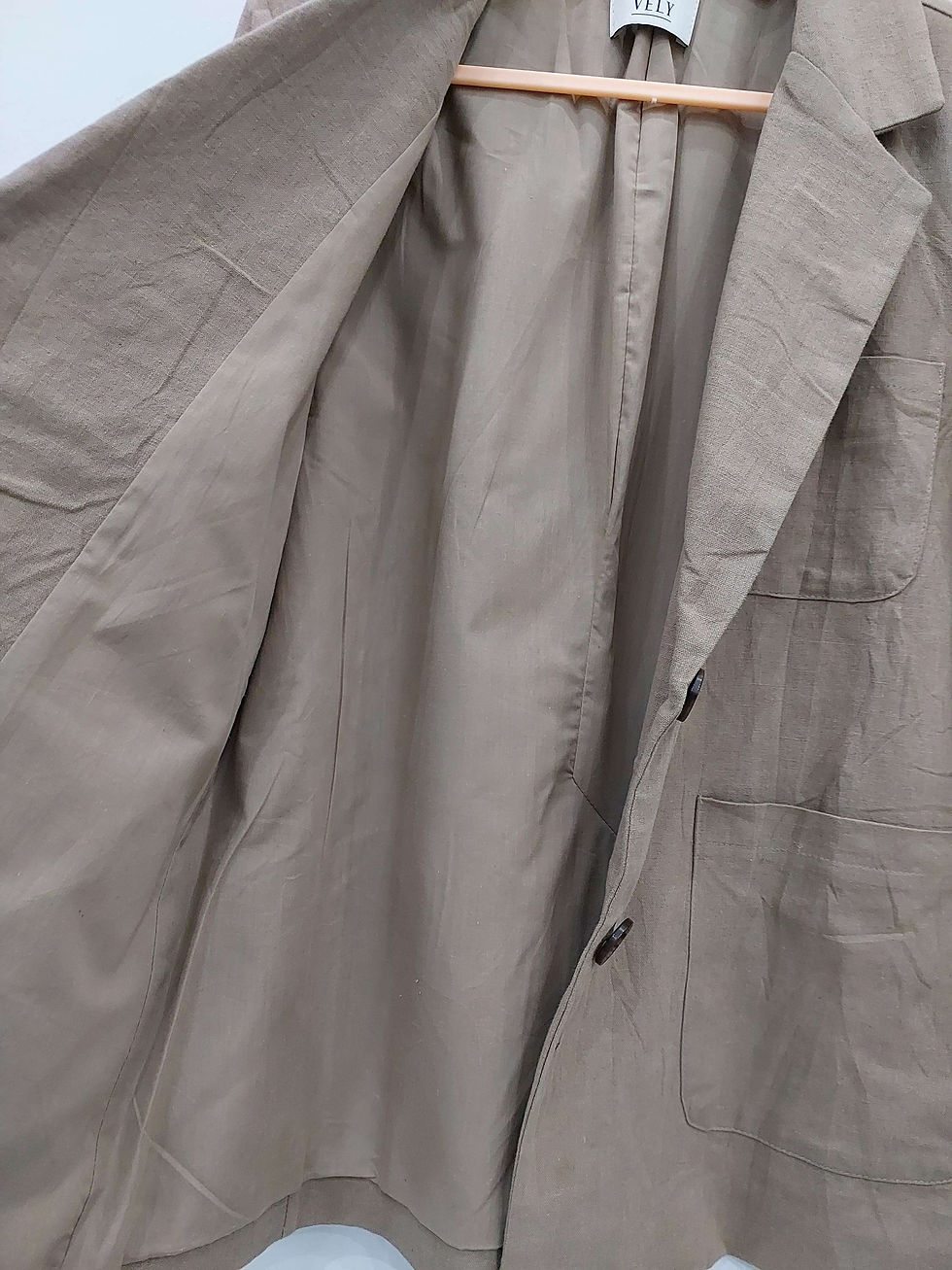 Thumbnail: Khaki Linen Summer Blazer for Women