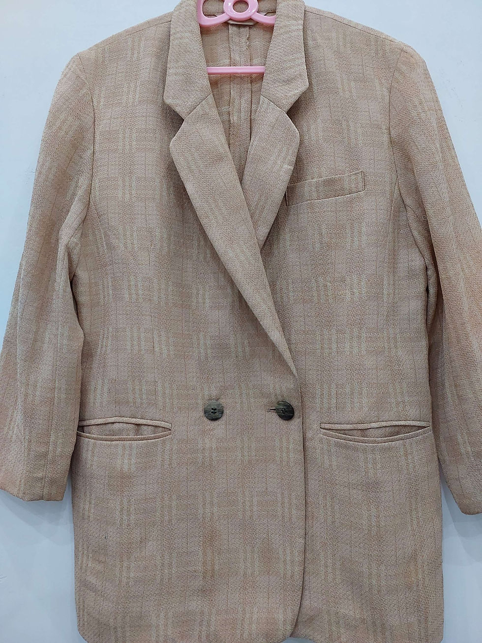 Thumbnail: Double-breasted Formal Camel Blazer for women in Bust size 40