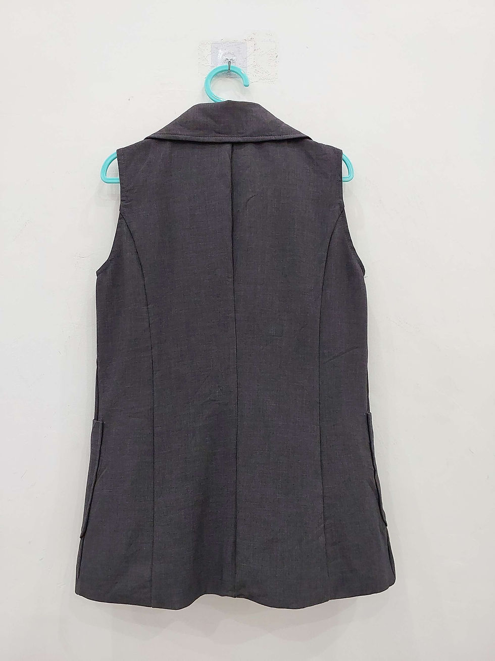 Thumbnail: Double-breasted Grey Waistcoat for women in Bust size 36