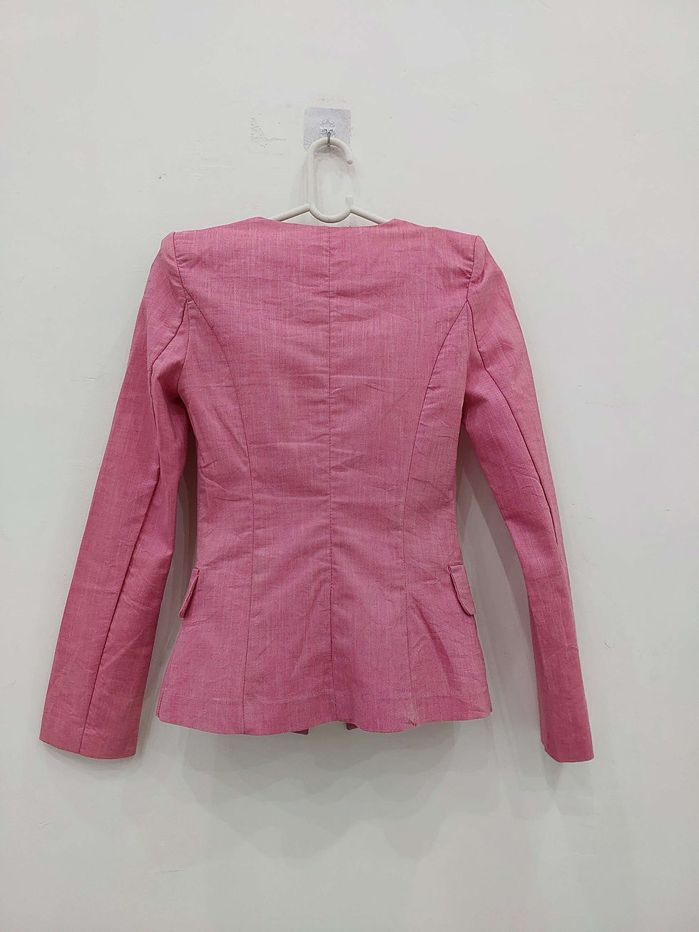 Thumbnail: Slim fit Pink Summer Blazer for Women back view