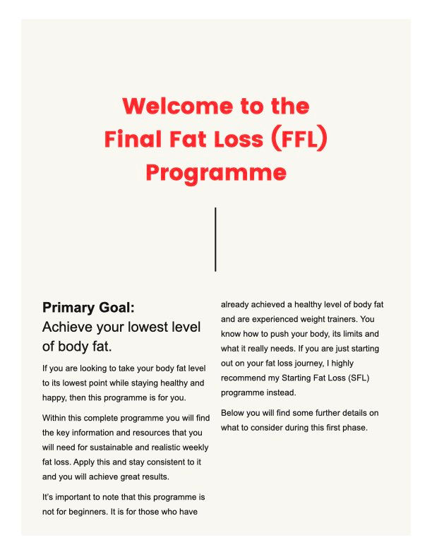 Thumbnail: The CHW Final Fat Loss Programme