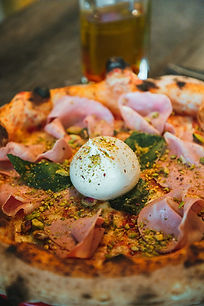 Pizza burrata photographie culinaire restaurant Paris