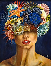 la reine mer acrylic on canvas painting acrlylique sur toile french artist