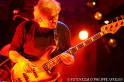 Photo de concert, guitare basse, éclairage, lumière