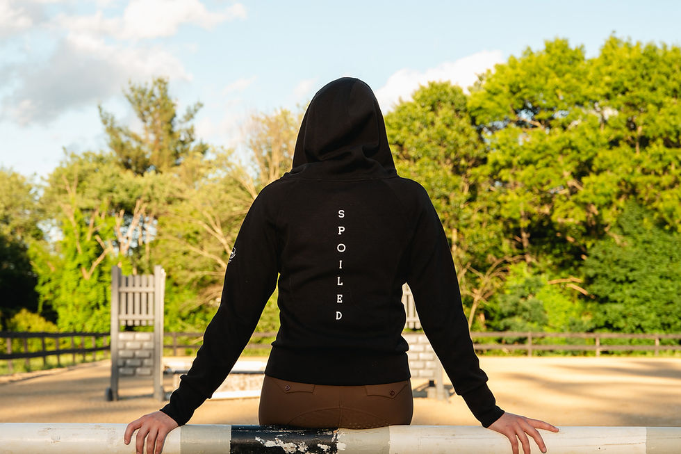 black zipup hoodie, equestrian clothing and accessories