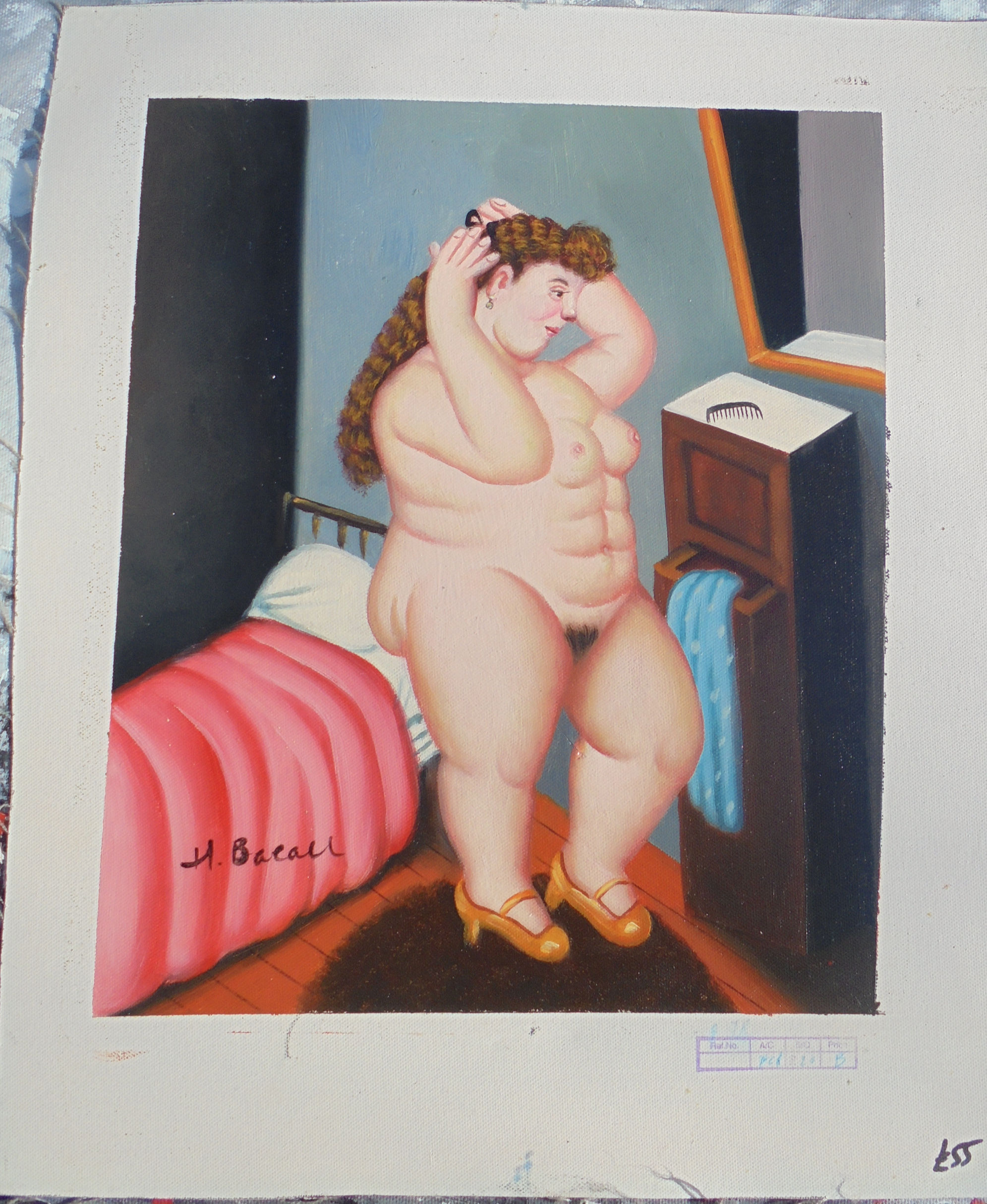 In the style of Fernando Botero