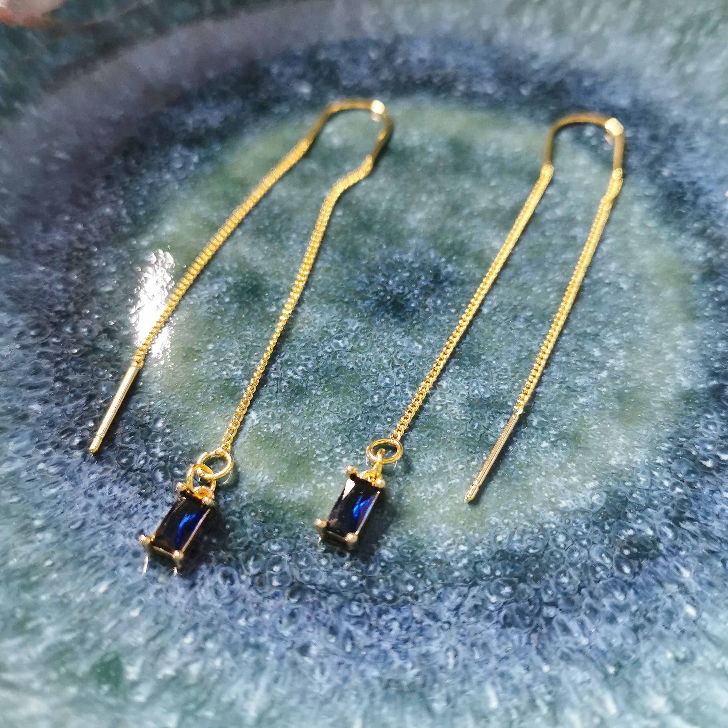 Thread Earrings (Midnight Blue)