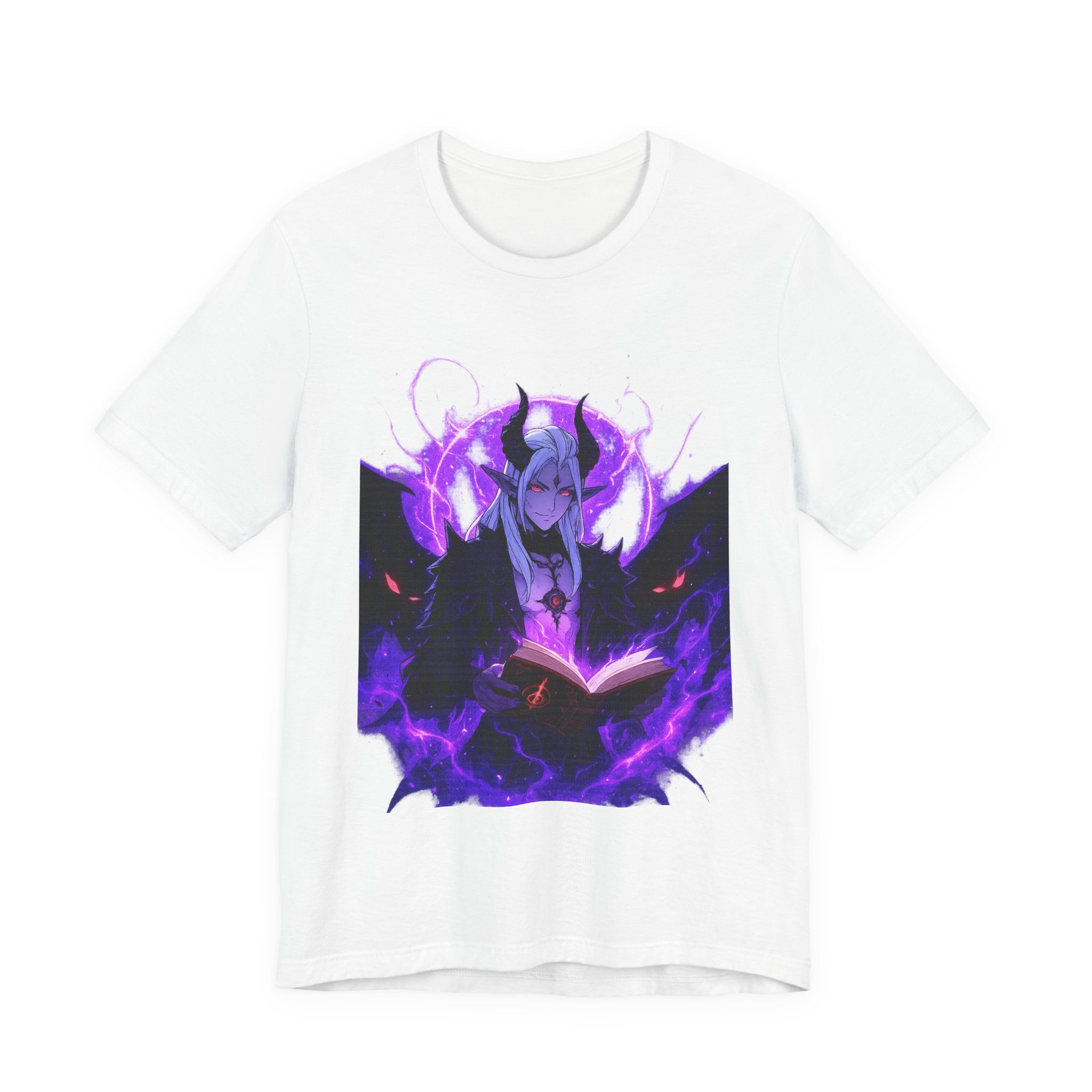 Dark Sorceress Anime Tee — Mystic Purple Magic Spellbook Graphic T-Shirt