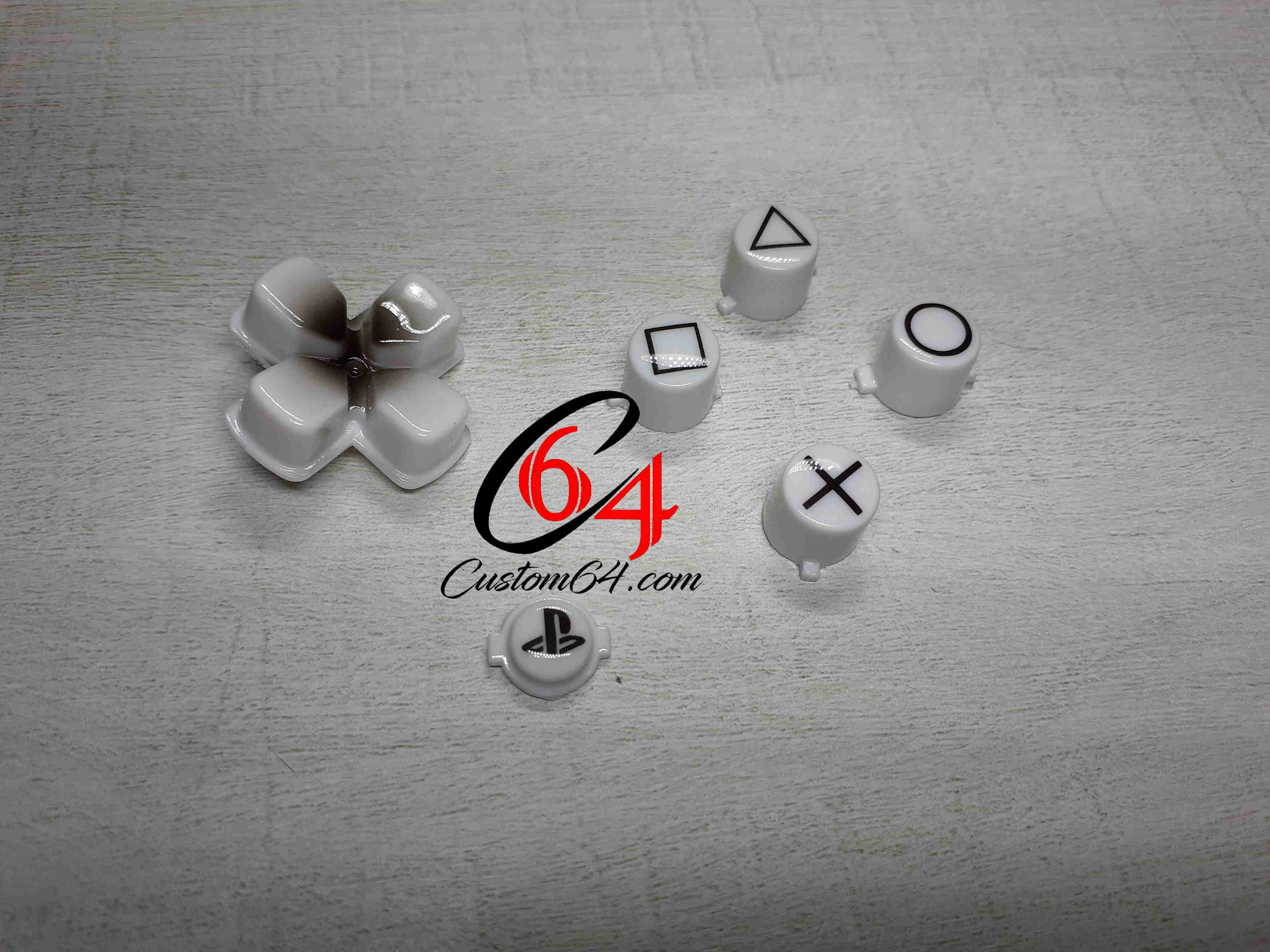 kit Boutons avec dessin des sigles manette PS4 peint à l'aérographe