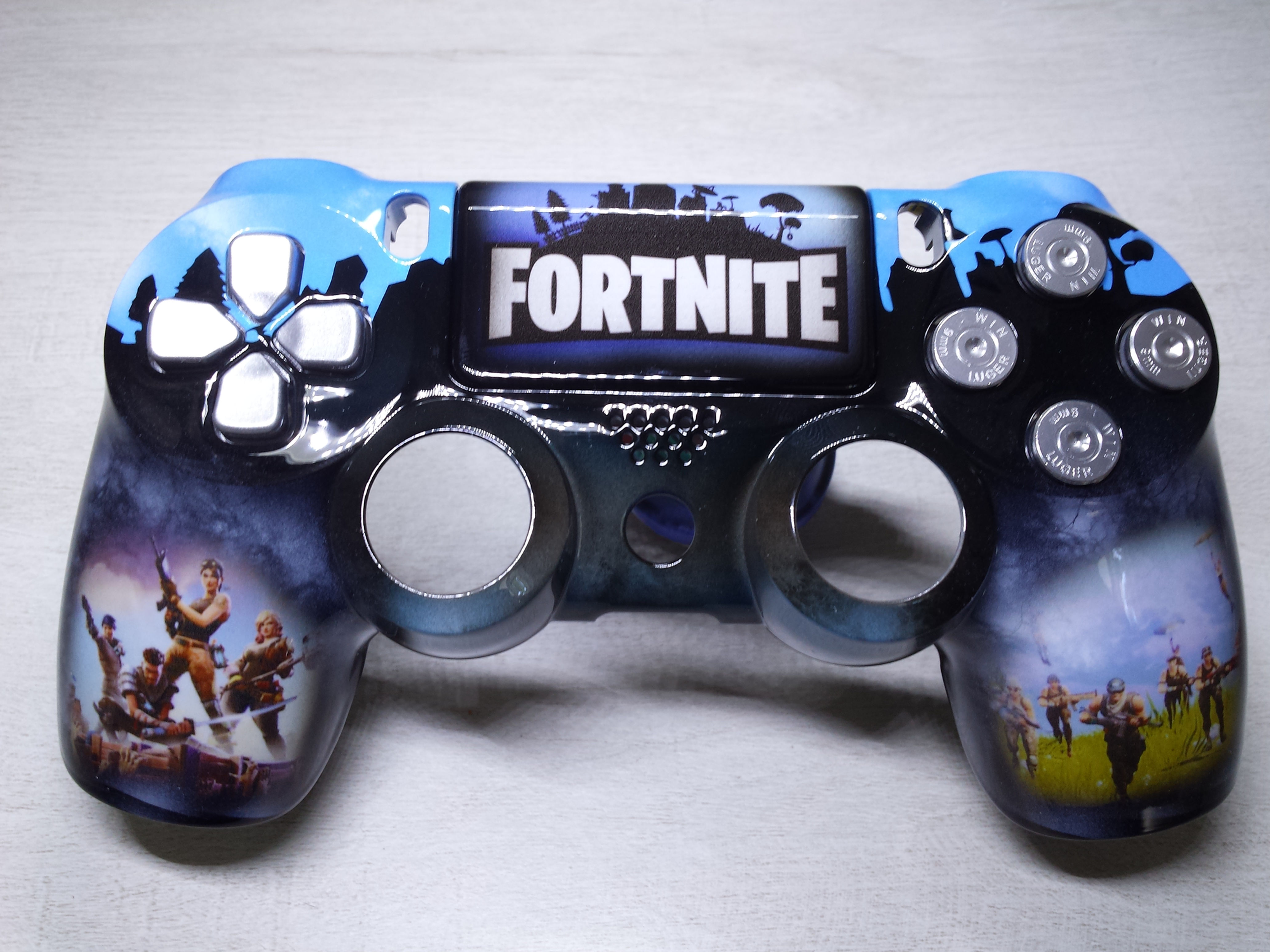 Coque Manette PS4 Custom à l'aérographe !!! Dualshock 4 Sixaxis ! Fortnite