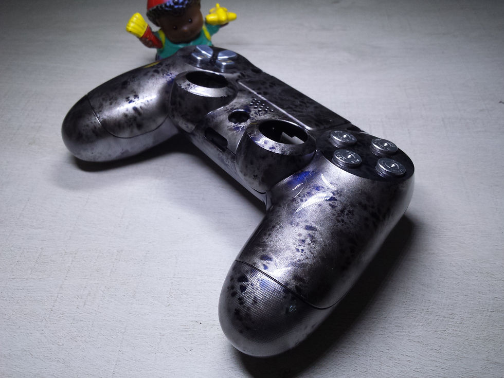 Thumbnail: Hull Controller PS4 Custom with airbrush !!! Dualshock 4 Sixaxis silver blue