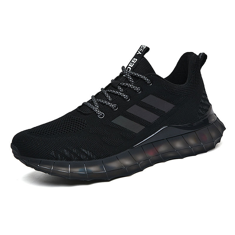 Thumbnail: Popular men's breathable flying woven sneakers casual mesh shoes Popcorn sole ru