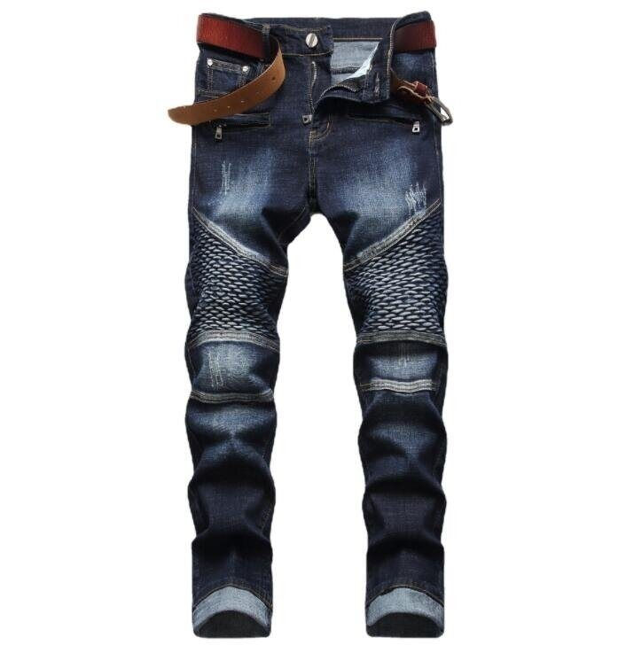 Thumbnail: Men's Jeans Stretchy Ripped Denim Pants