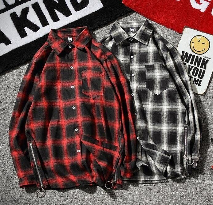 Thumbnail: Men Casual Shirts Long Sleeve Flannel Shirt