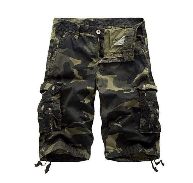 Thumbnail: Mens Cotton Relaxed Fit Fit Outdoor Camouflage Camo Cargo Shorts