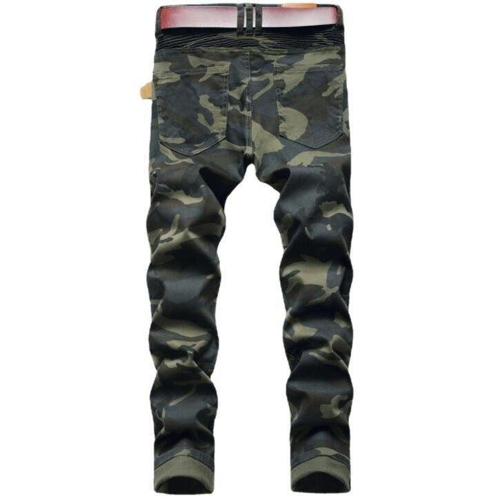 Thumbnail: Men Jeans Ripped Destroyed Slim Fit Denim Jeans