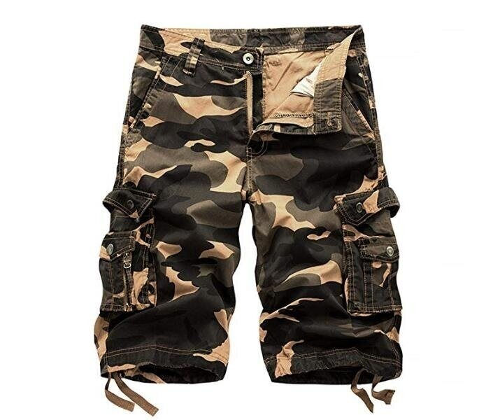 Thumbnail: Mens Cotton Relaxed Fit Fit Outdoor Camouflage Camo Cargo Shorts