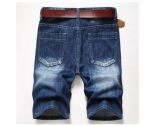 Thumbnail: Men's Denim Shorts Stylish Straight Leg Jeans Shorts