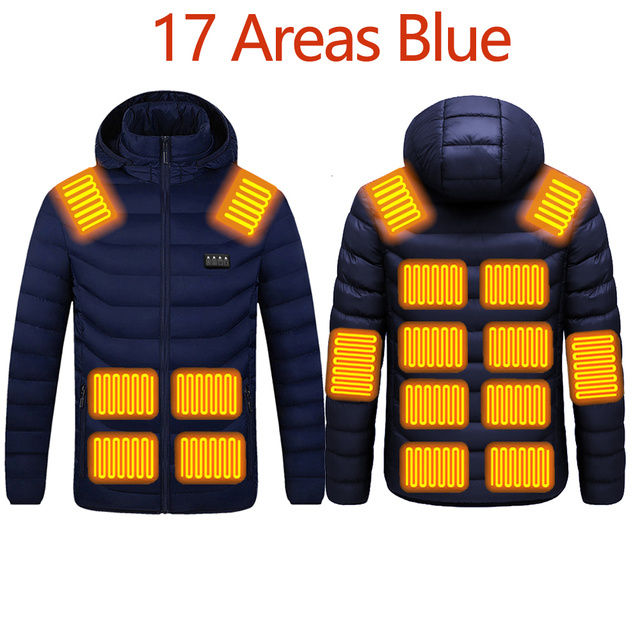 Thumbnail: Men 9 Areas Heated Jacket USB Winter Outdoor Electric Heating Jackets Warm Sprot