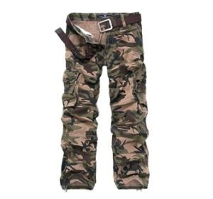 Thumbnail: Men's Casual Cargo Pants Multi-Pocket Thick Washed Camouflage Military Work Trou