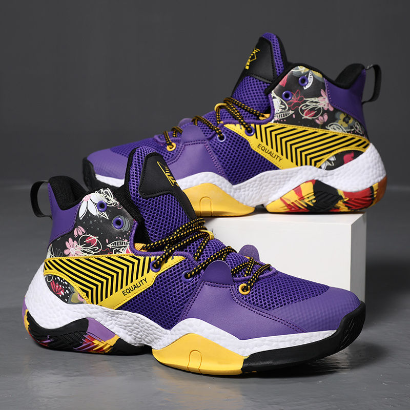 Thumbnail: New high-top mesh basketball shoes men's cushioning lightweight basketball sneak