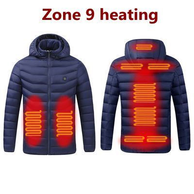 Thumbnail: Men 9 Areas Heated Jacket USB Winter Outdoor Electric Heating Jackets Warm Sprot