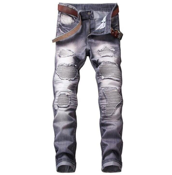 Thumbnail: Men's Jeans Ripped Skinny Destroyed Jeans Pants with Holes